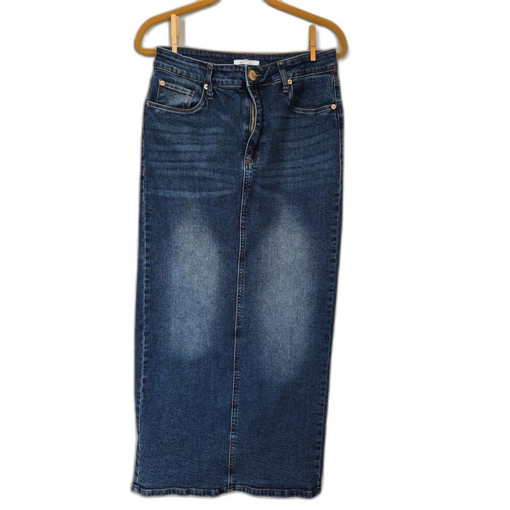 sts blue Niki Denim Pencil Maxi Skirt Size 27/4 - Long Jean Boho Western Style - Picture 2 of 11